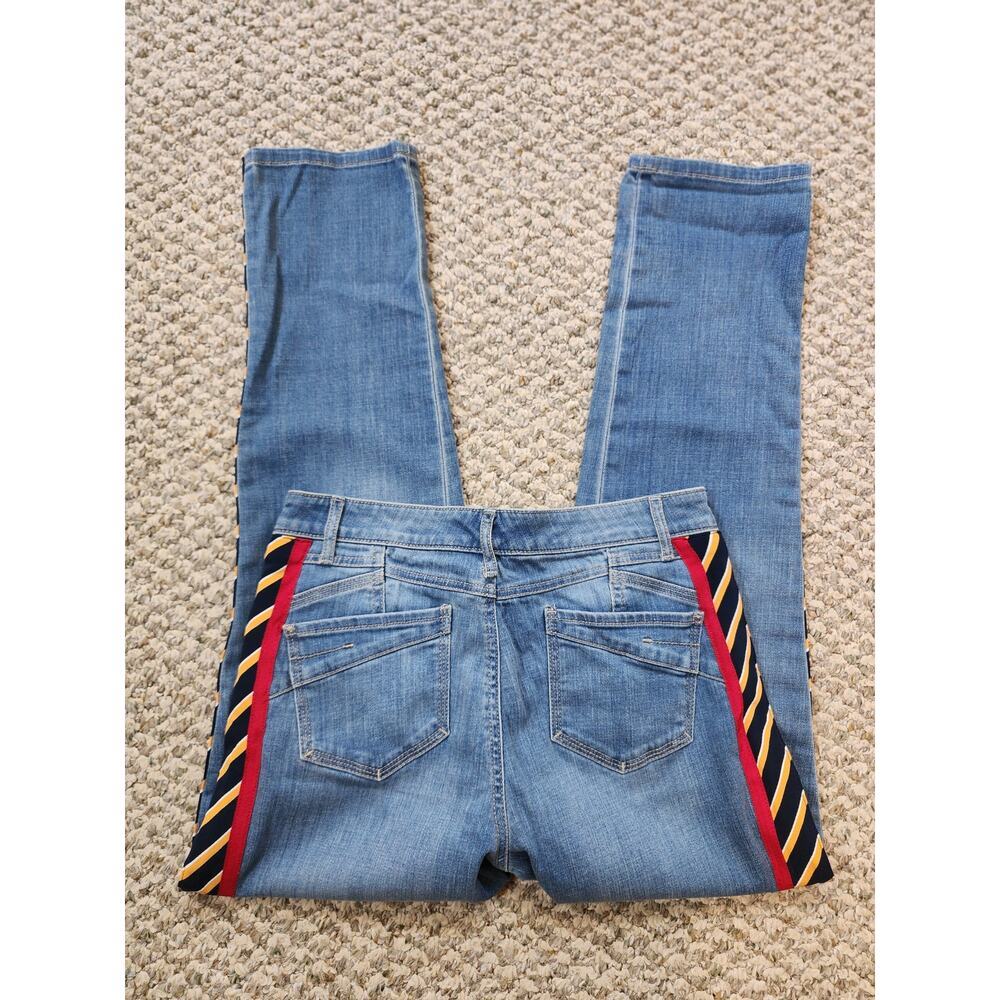 Tommy Hilfiger Womens Size 2 Boyfriend Denim Blue Jeans With Side Stripes Y2K - Picture 2 of 10